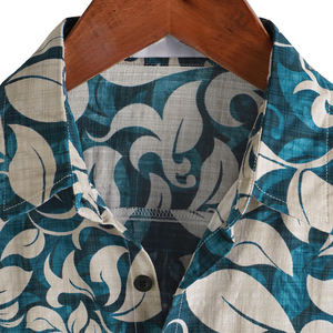 Chemises à manches courtes boutonnées pour hommes, imprimé hawaïen, décontractées, respirantes, séchage rapide, écologiques, de la marque Sustainable Supply - Product Image 2
