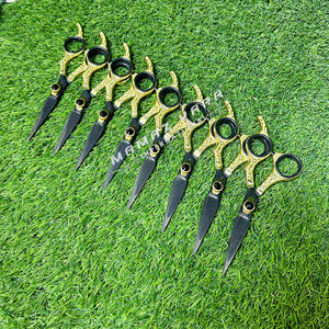 Juego de Tijeras de Peluquería Profesionales de Acero Inoxidable, Tijeras de Belleza para Salón de Belleza, Color Dorado y Negro - Product Image 6