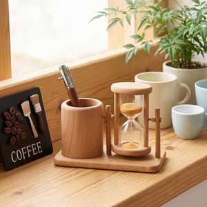 Organisateur de papeterie en bois, support à stylos pour rangement de bureau - Product Image 5