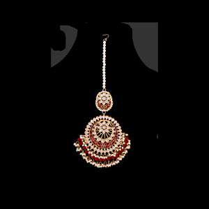 เครื่องประดับมงกุฎแบบอินเดีย Kundan สำหรับผู้หญิง ลายดอกไม้ ชุบทอง ประดับด้วยพลอยมรกต ขายส่ง สไตล์โบฮีเมียน - Product Image 1