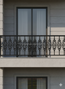 BM-021 Rejilla de Balcón sin Marco de Hierro Fundido de Alta Calidad y Resistencia, Diseño Moderno, Resistente al Óxido, Protección UV, Resistente al Agua, OE... - Product Image 1
