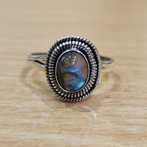 <b>Labradorite</b> Moissanite <b>Ring</b> 3.8 Grams Elegant and Unique Jewelry Accessory - Product Image 1
