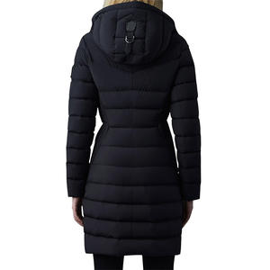 Chaqueta Larga Acolchada para Mujer, Color Negro, de Alta Calidad, con Logotipo Personalizable, Tejido Transpirable, Relleno de Algodón, Ultra Cálida - Product Image 6