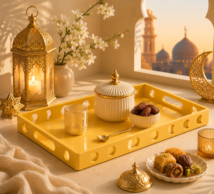 Custom Lacquer Tray Handmade Ramadan Serving Platter for Corporate and Family <b>Gifts</b> <b>Eid</b> Mubarak for Table Styling and <b>Gift</b> - Product Image 4