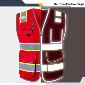 Lightweight Mesh Safety Vest High Visibility Reflective Apparel For Outdoor Utility <b>Workers</b> Building Site Security Uniform - Product Image 5