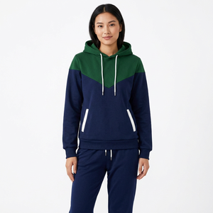 Ensemble sweat à capuche et pantalon color block pour homme, manches longues, cordon de serrage, survêtement décontracté, vêtement d'automne, matière respirante en polyester et coton - Product Image 2