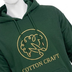 Sweat-shirt à capuche en coton pour homme, logo brodé, molleton vert, vêtement décontracté pour l'automne - Product Image 4
