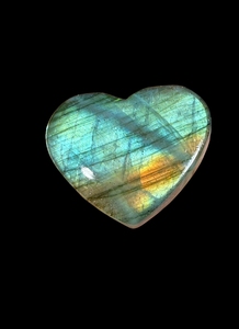 Piedra Preciosa de Labradorita Natural con Corte de Corazón, Iridiscente Azul Verde Amarillo Pulido para Joyería - Product Image 2