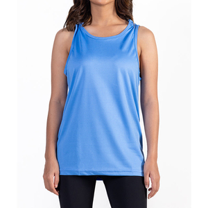 OEM Custom High Quality Breathable Women's Fitness Workout Yoga Tank <b>Top</b> Front Logo Soft Jersey Fabric Stretched - Product Image 1