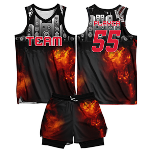 Uniforme de Baloncesto Personalizado de Alta Calidad – Camiseta y Pantalones Cortos Sublimados 100% Poliéster - Product Image 2