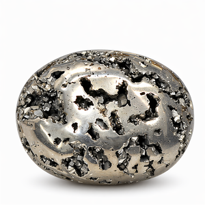 Piedra de Pirita Natural Druzy de Perú, Pulida, para Sanación con Cristales, Reiki, Feng Shui, Piedra de la Abundancia, Tema de Amor, Recuerdo Ovalado de Alta Calidad - Product Image 1