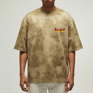 Camiseta de Hombre Personalizable, Estilo Hip Hop Urbano, Holgada, 100% Algodón, 220 Gramos, Transpirable, para Verano - Product Image 4