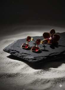 Pendientes Colgantes de Plata de Ley 925 con Baño de Oro de 14K y Gema Roja Real, Joyería Elegante Hecha a Mano, Regalo - Product Image 2