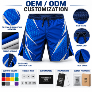 Pantalones Cortos de Lucha MMA Personalizados Cobalt Strike Grid, Fabricante de Pantalones Cortos de Grappling, OEM ODM, Ropa Deportiva Sublimada para Entrenamiento - Product Image 5