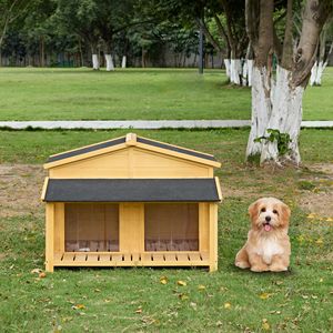 Cuccia per Cani Impermeabile in Legno per Esterni e Interni, Stile Casetta in Legno, per Cani di Taglia Media, Cucce e Mobili per Animali Domestici - Product Image 2