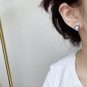 Boucles d'oreilles classiques en argent pur S925 avec perles rondes de 7-8 mm, perles d'eau douce naturelles de haute qualité, bijoux en diamant, charme élevé - Product Image 2