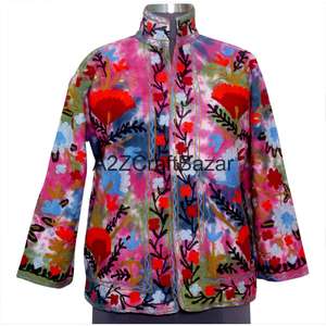 Blouson Bomber Vintage à Motifs Floraux Printemps-Hiver Multi-Saisons 100% Coton Respirant Séchage Rapide Écologique Design Dessiné à la Main - Product Image 1