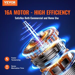 Tritacarne Elettrico Professionale in Acciaio Inox 304 da 750W con Spazzola per la Pulizia e Vassoio, Utensile da Cucina per Uso Intensivo - Product Image 2