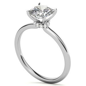 VVS1 Moissanite Hidden Halo Engagement <b>Ring</b> 1.25 CT Cushion Cut 10K Solid White Gold Wedding <b>Statement</b> <b>Ring</b> For Her - Product Image 4