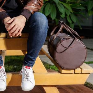 Sac de voyage en cuir véritable imperméable pour usage quotidien avec grande capacité - Sac de voyage en cuir marron - Product Image 2