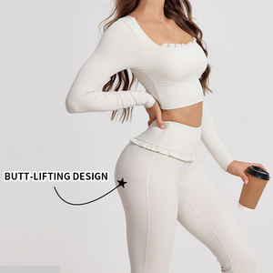 Conjunto Deportivo de Yoga para Mujer, Transpirable y Ligero, de Alta Calidad, con Top Deportivo y Leggings de Alta Elasticidad para Uso Diario en el Gimnasio y Yoga - Product Image 1