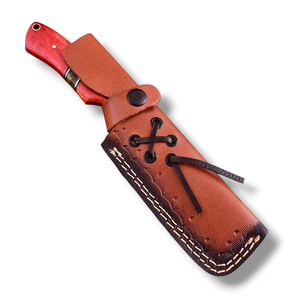 Cuchillo de caza de acero al carbono forjado a mano con hoja fija, filo afilado, mango de madera duradero, herramienta de corte multiusos para exteriores de alta resistencia - Product Image 5