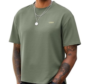 T-shirt pour homme 100% coton, manches courtes, col rond, jersey tricoté, coupe classique, impression de motifs personnalisés, vêtements décontractés - Product Image 5
