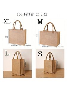 Eco Friendly Jute <b>Beach</b> Tote <b>Bag</b> <b>Large</b> Capacity Burlap Carry Shopping <b>Bag</b> for Travel Retail Use - Product Image 3