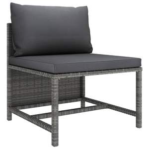Ensemble de salon de jardin en rotin PE gris, 8 pièces, avec housses amovibles - Product Image 4
