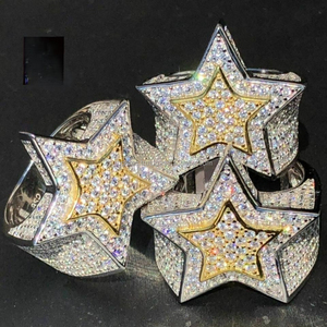 Custom S925 Silver D VVS Lab Grown Moissanite Iced Out Hip Hop Letter <b>Name</b> <b>Ring</b> (Unisex for Certified) - Product Image 3