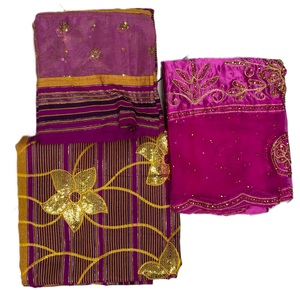 High Quality Woven Jacquard Beaded Stone Work 3-Piece <b>Medium</b> Weight Somali Bridal Dirac Silk <b>Fabric</b> Wedding Industry - Product Image 5