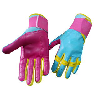 Gants de frappe en cuir rose et bleu, ambidextres, fermeture auto-agrippante, support de poignet durable, entraînement, unisexe, adultes, taille XL - Product Image 1