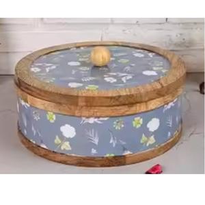 Boîte à tortillas et roti en bois Royal Look pour un style unique, rangement et organisation des aliments, service et décoration pour la cuisine à domicile, boîte à roti - Product Image 1