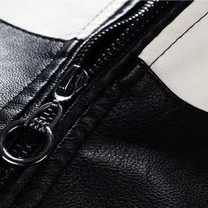 Premium <b>Men's</b> Racing Biker <b>Leather</b> <b>Jacket</b> Slim Fit Striped Motorcycle PU Coat Fashion Stand Collar Windproof Outerwear Clothing - Product Image 6