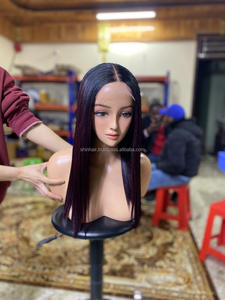 วิกผมเรมี่สีแดงเบอร์กันดี 99J ขนาด 30 นิ้ว แบบตรง พร้อมเชือกผูกแบบใส ความหนาแน่น 250% สำหรับผู้หญิง - Product Image 4