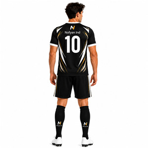Conjunto de Camiseta de Fútbol Nofyan para Hombre, Diseño OEM/ODM, Color Negro Sublimado, Manga Corta, Uniforme de Fútbol para Adultos, Corte Regular - Product Image 2