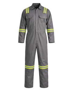 Overol de Trabajo Gris para Hombre con Franjas Reflectantes, Manga Larga, Uniforme - Product Image 2
