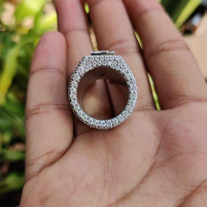Anillo de Moissanita Personalizado con Letra A para Hombre, Anillo Inicial de Oro Blanco, Estilo Hip Hop, Joyería de Lujo, Regalo - Product Image 1