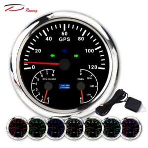 110 mm 7 Farben elektrisches GPS-SCHEIDMETER Tachometer BRennstoff-LEVEL-INDIKATOR LICHT ODOMETER schwarz 12 24 V 3IN1 Auto Marine Boot Maß