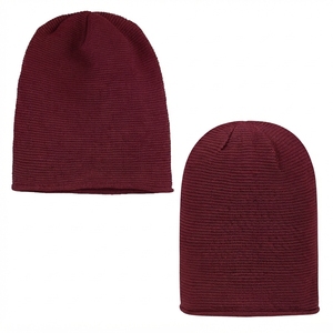 Unisex Solid Color <b>Beanie</b> <b>Hat</b> 100% Acrylic Knitted Winter Cap Casual Style for Adults 56-58CM Head Circumference - Product Image 2