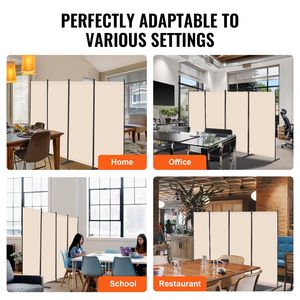 Divisorio per Stanza a 4 Pannelli dal Design Semplice, Schermo Portatile Autoportante per Privacy, Separatore Pieghevole per Ambienti - Product Image 6