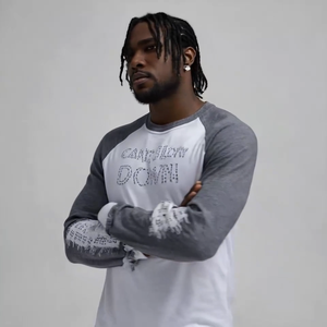 Camiseta Raglán Personalizada con Logotipo para Hombre, 100% Algodón, Manga Larga, Dos Tonos, Estilo Casual, Corte Regular, Diseño Liso - Product Image 1
