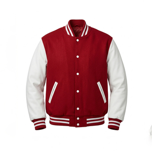 Low MOQ Varsity <b>Jacket</b> Manufacturer Heavyweight Cotton <b>Fleece</b> Varsity <b>Jacket</b> with Custom Packaging - Product Image 6