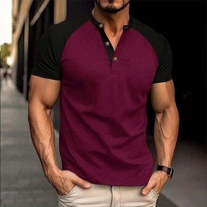 Men's Polyester/Cotton Jersey V-neck Quick Dry Digital Print Casual Fitness Short Sleeve Sports T-<b>Shirt</b> 300g - Product Image 5