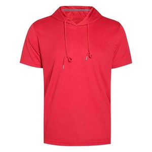 เสื้อฮู้ดออกกำลังกายแขนสั้นสำหรับผู้ชาย Pullonsy ผ้าฝ้าย 100% น้ำหนักเบา ลายปัก  สำหรับออกกำลังกายหรือสวมใส่ลำลอง - Product Image 1