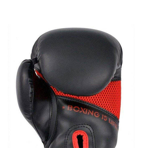 Fabricant de gants d'entraînement de boxe professionnels en cuir noir et rouge avec logo personnalisé, pour le sparring et le Muay Thai - Product Image 2
