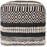 Pouf ottoman tissé de haute qualité, fait main, design bohème en tissu, poufs carrés pour le salon, décoratifs