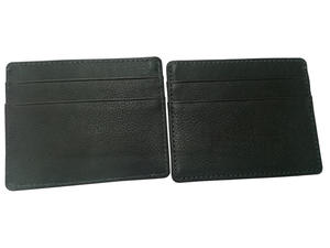 Porte-cartes en cuir PU mince étui de carte de crédit minimaliste protecteur de carte protection RFID, noir - Product Image 2