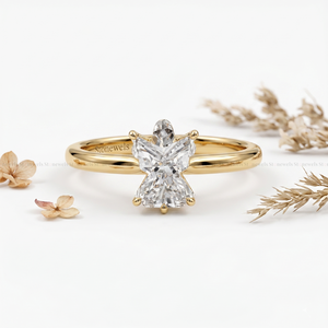 Anillo de Lujo con Diseño de Alas de Ángel y Diamantes CZ, Tendencia 2026, Certificado IGI, Plata Chapada en Oro de 22k, Regalo Personalizado para Mujer - Product Image 2