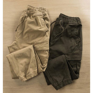 Pantalon cargo pour homme DSI, taille élastique, plusieurs poches, en toile, décontracté, coupe droite, respirant, poids moyen, pour l'automne - Product Image 2